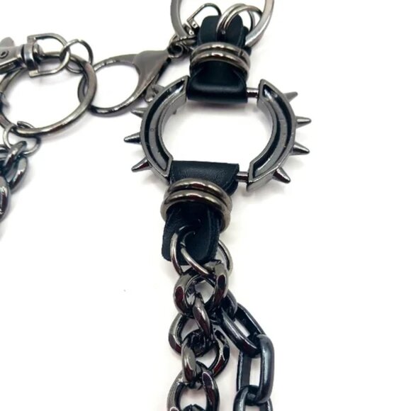 COPY  Mens Heavy Black Metal Pants or Wallet Chain Double Layer 22 inch… - Picture 7 of 9